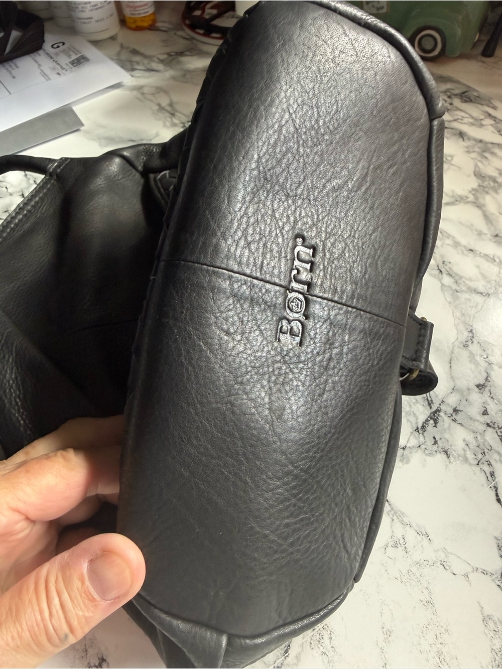 Born Black Textured Leather Backpack - Picture 5 of 8
